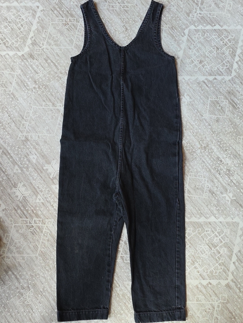 Women's Black Denim Overall Jumpsuit
